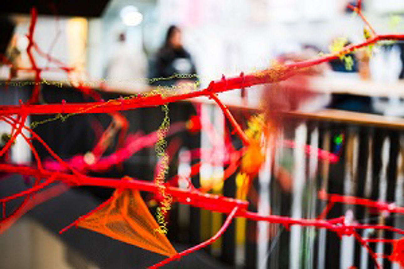 Einblicke in die Volksbank-Lobby in Bielefeld