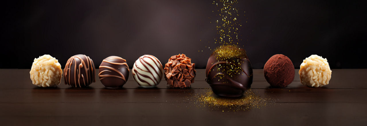Pralinen mit Goldstaub