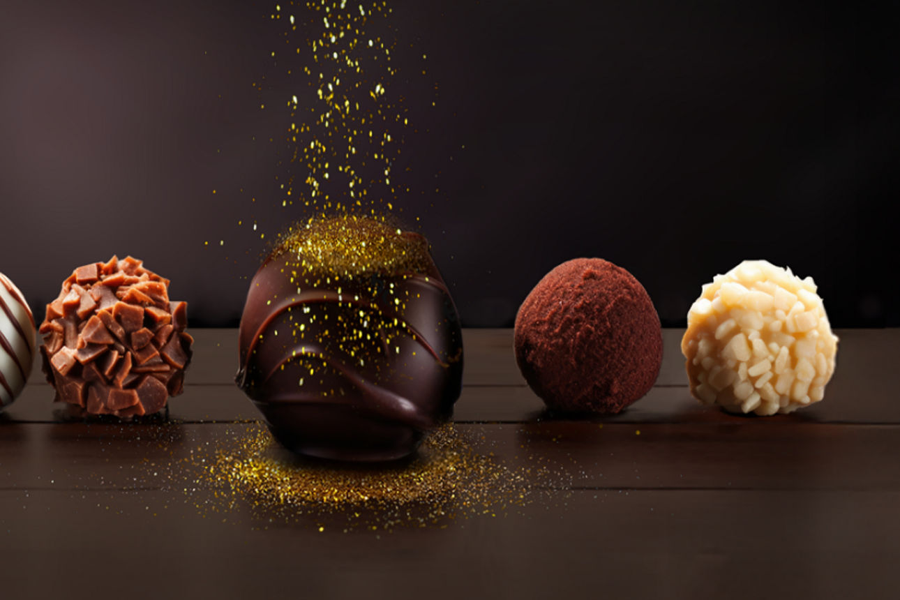 Pralinen mit Goldstaub