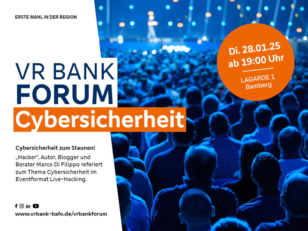 Veranstaltungshinweis zum VR Bank Forum "Cybersicherheit" am 28. Januar 2025