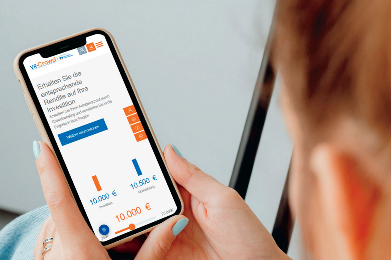 Handybildschirm: VR Crowdinvesting