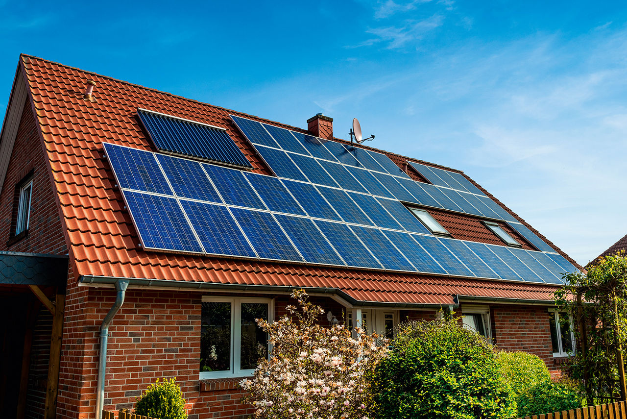 Einfamilienhaus mit PV-Anlage