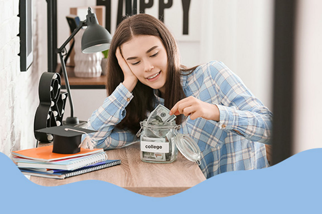 Vater und Sohn sparen für Bildung