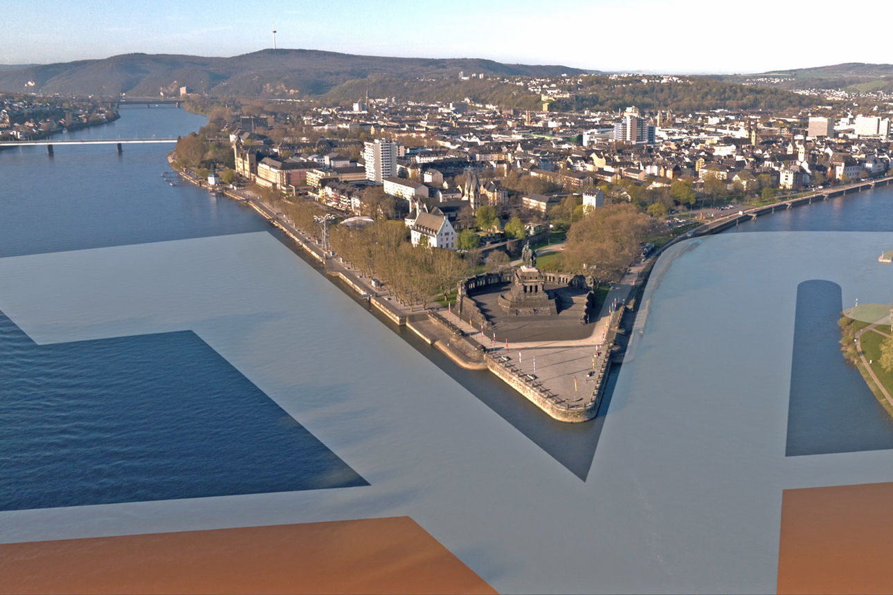 Das Deutsche Eck wo Rhein und Mosel sich treffen