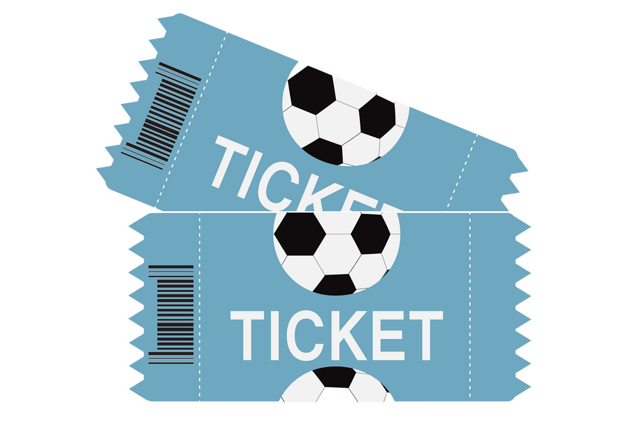 Darstellung zweier illustrierter Fußball-Tickets