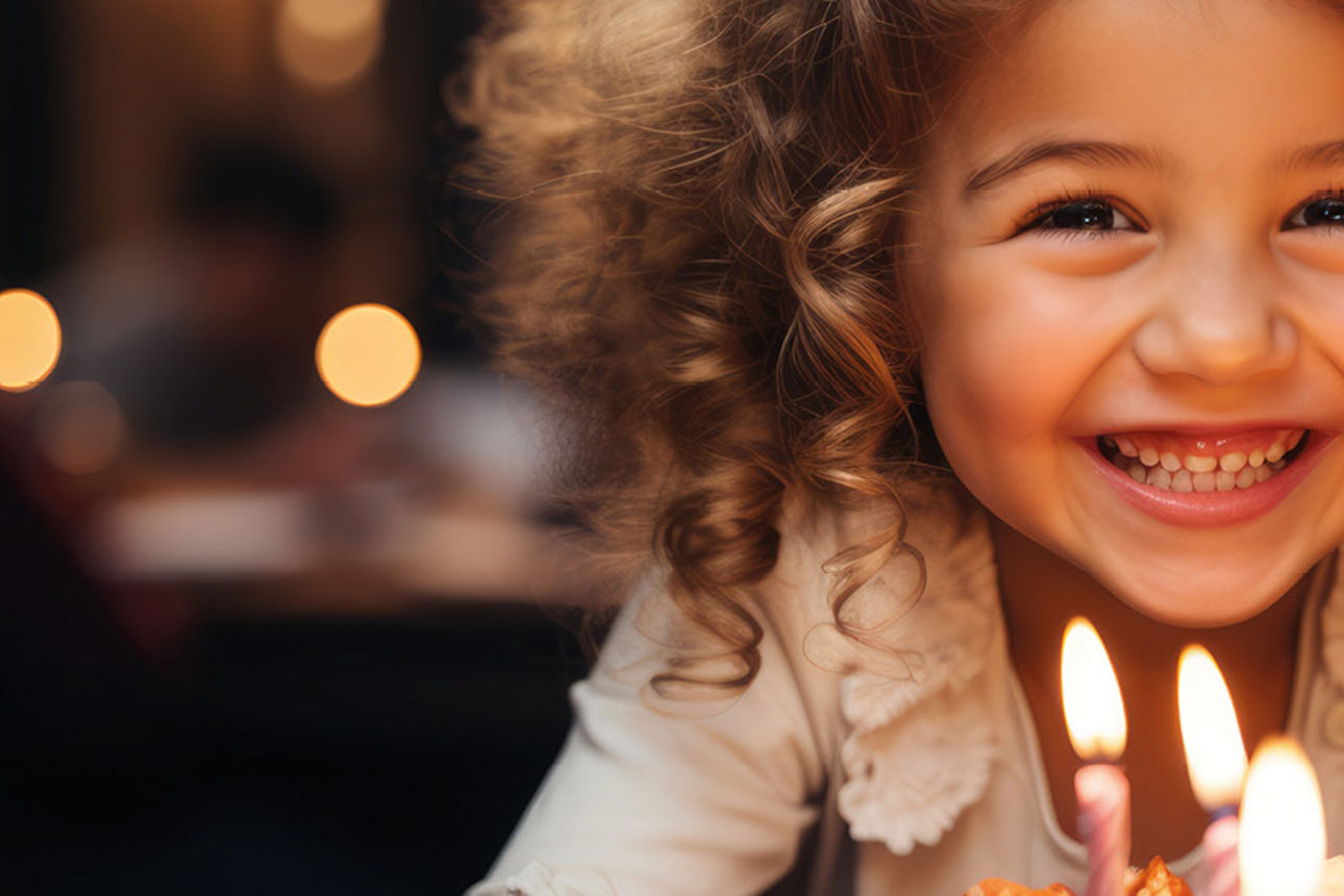 Mädchen mit Geburtstagstorte