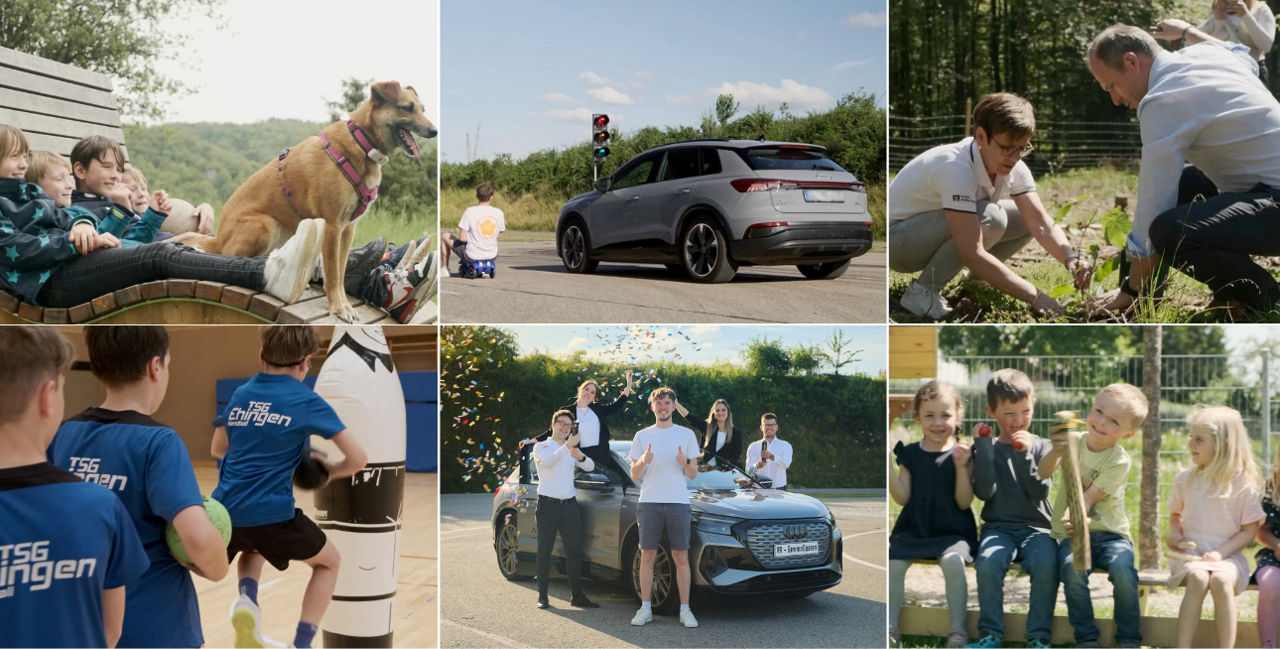 6 Bilder als Collage mit Themen aus dem VR-GewinnSparen