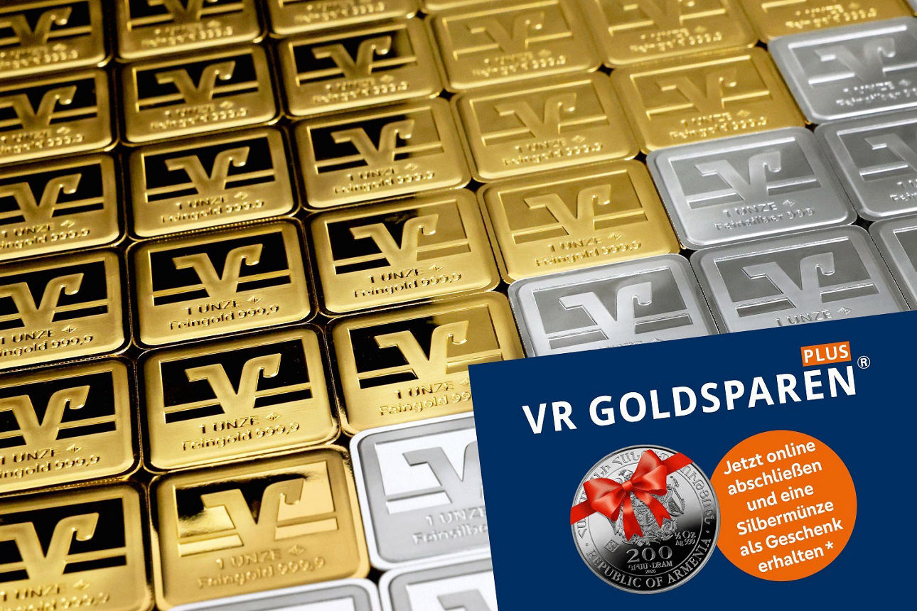 VR Goldsparen Jetzt online abschließen und eine Silbermünze als Geschenk erhalten 