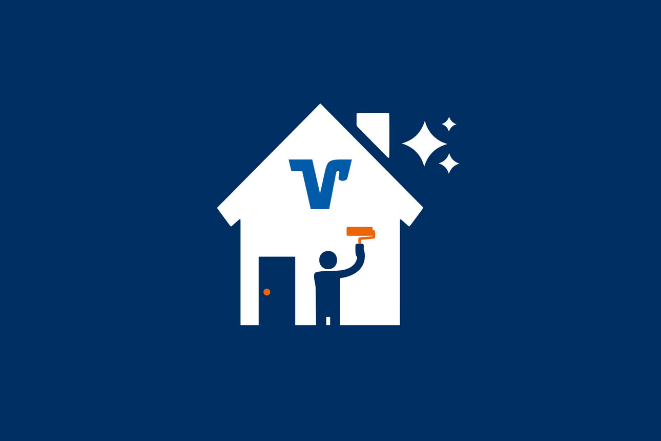 Bild einer VR Bank Filiale, die in neuem Glanz erstrahlt