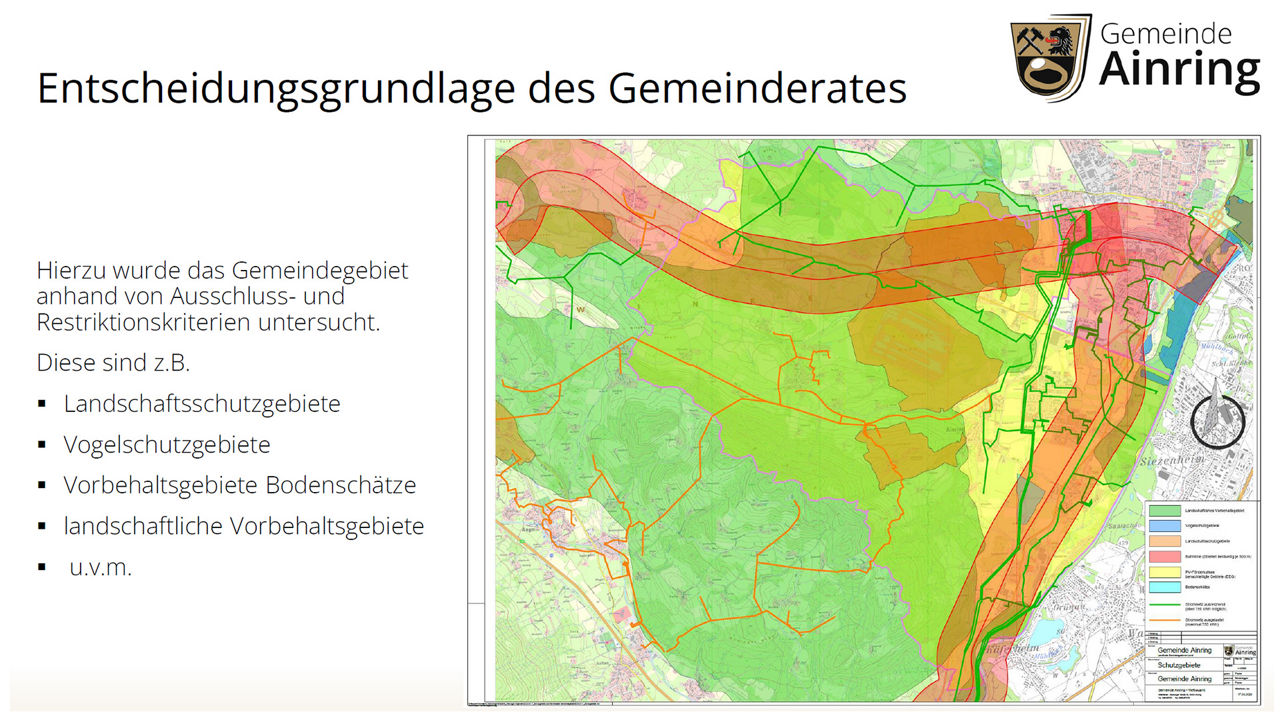 Grafik - Entscheidungsgrundlage/Ergebniskarte der Gemeinde Ainring