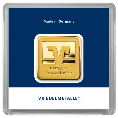 Goldbarren mit VR-Logo