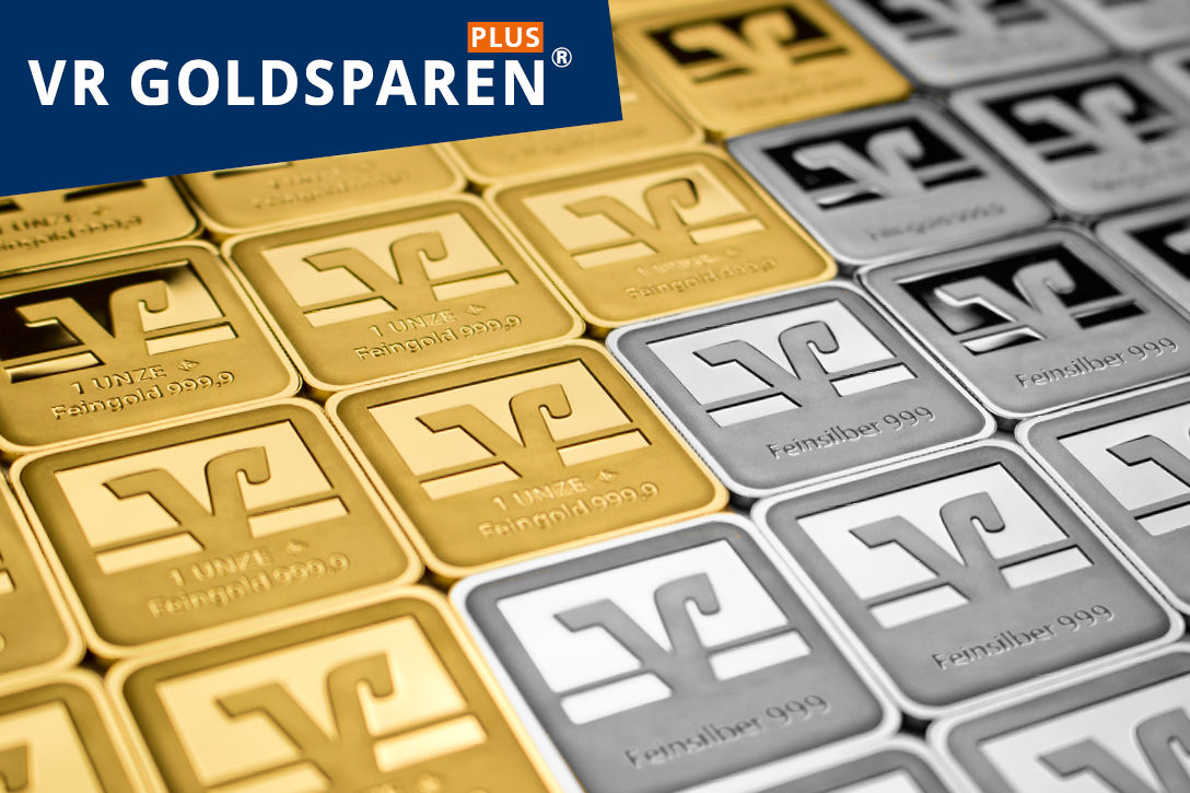Goldbarren und Silberbarren