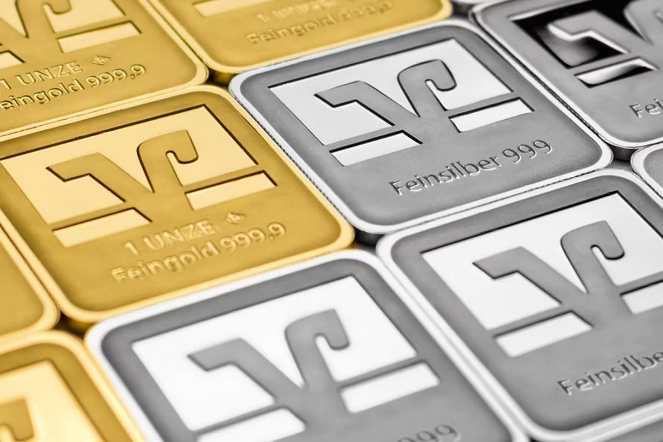 goldene Münzen und Barren 