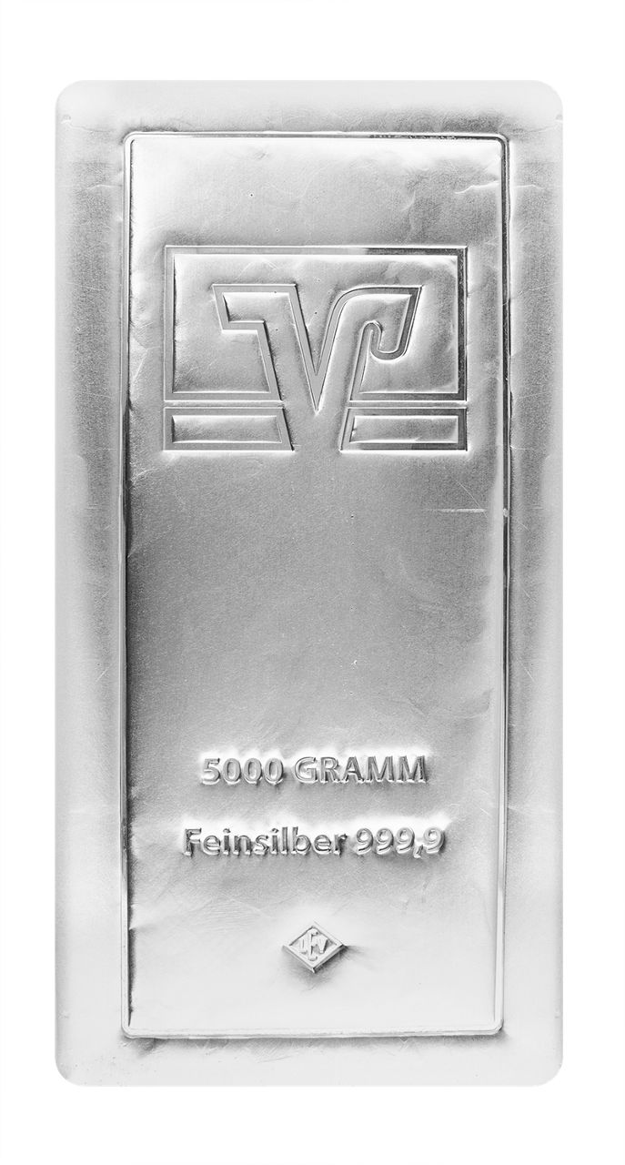 Darstellung eines 5000 Gramm Silberbarrens