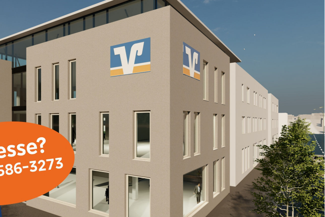 Modell des neuen VR-Quartiers mit Schriftzug