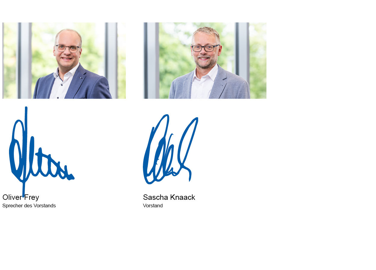 Unterschriften unserer Vorstandsmitglieder
