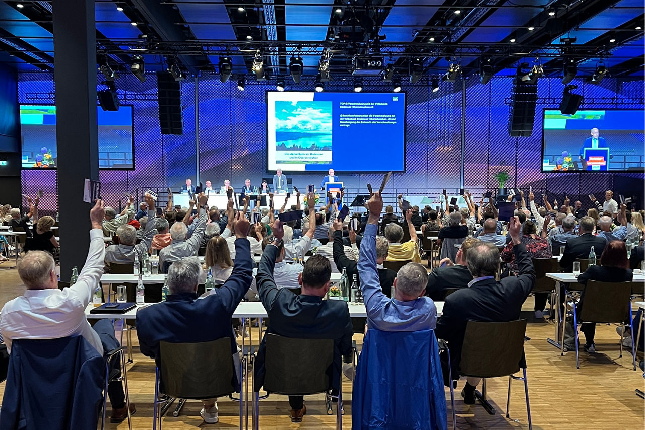 Vertreterversammlung der Volksbank Konstanz - Abstimmung zur Fusion