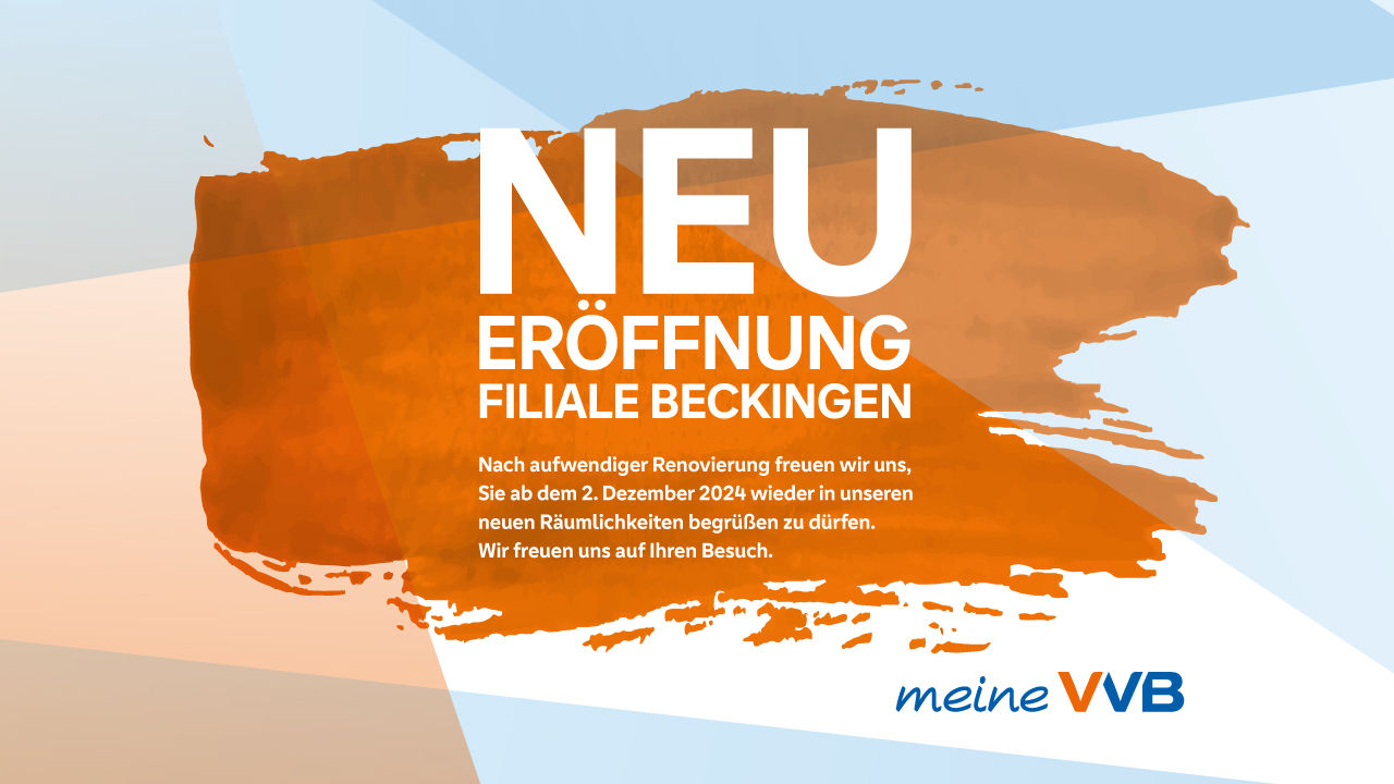 Plakat Neueröffnung Filiale Beckingen orange blau