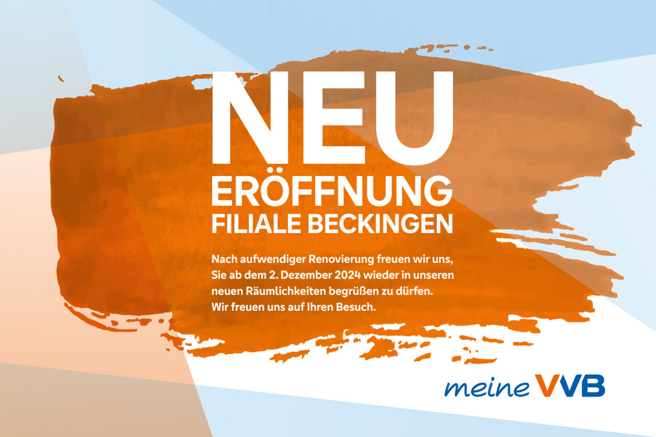 Plakat Neueröffnung Filiale Beckingen orange blau