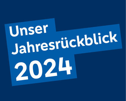Unser Jahresrückblick 2024 auf weiß blauem Hintergrund