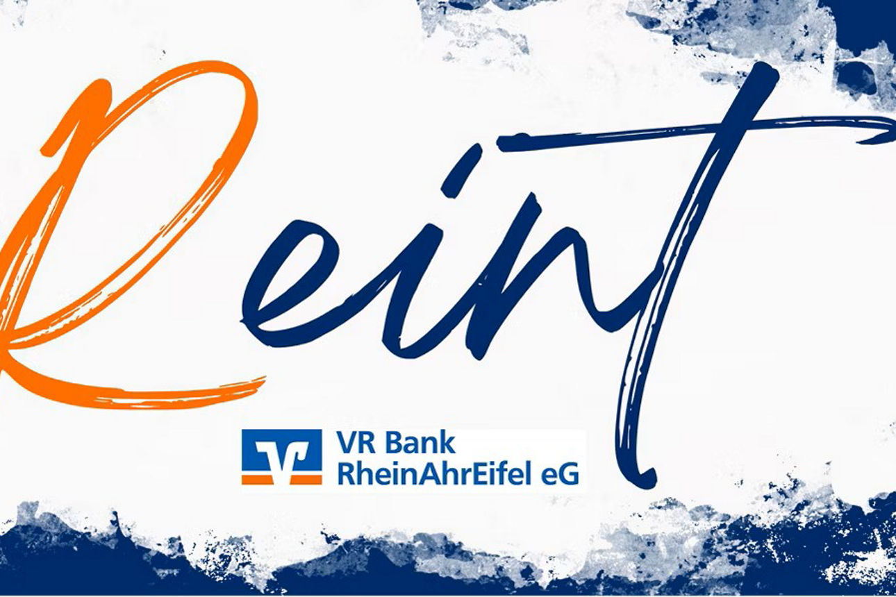 Logo Schriftzug Vereint mit Logo der VR Bank RheinAhrEifel eG