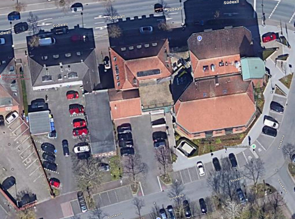 Gebäude Vereinte Volksbank von oben