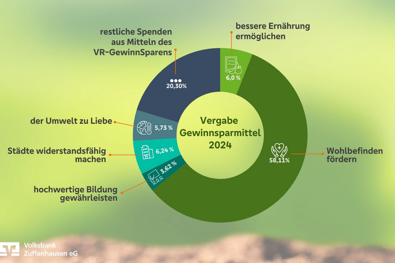 Vergabe Gewinnsparmittel im Jahr 2024 unterteilt in ökologische Faktoren
