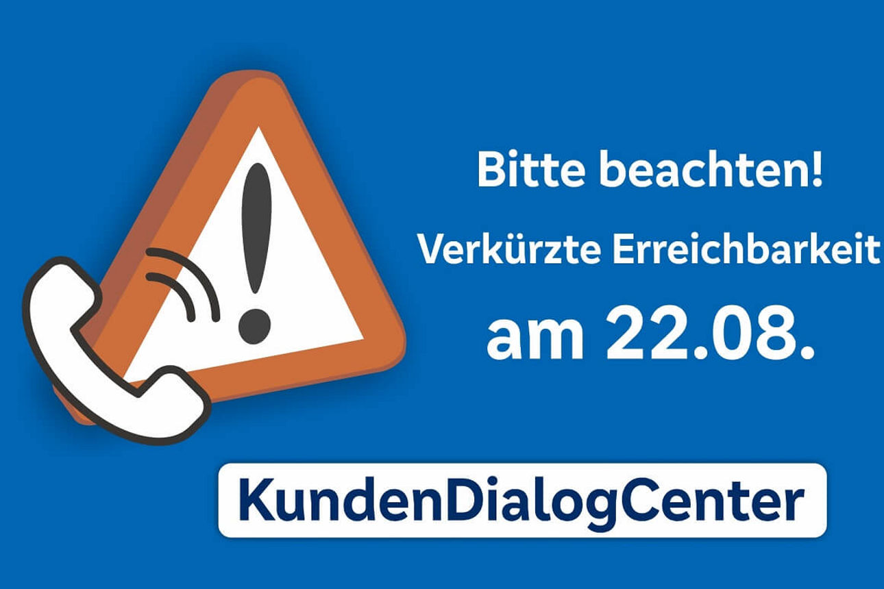 Grafik Erreichbarkeit KDC am 22.08.2025
