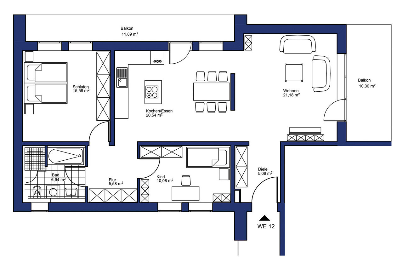 Grundriss Wohnung 12