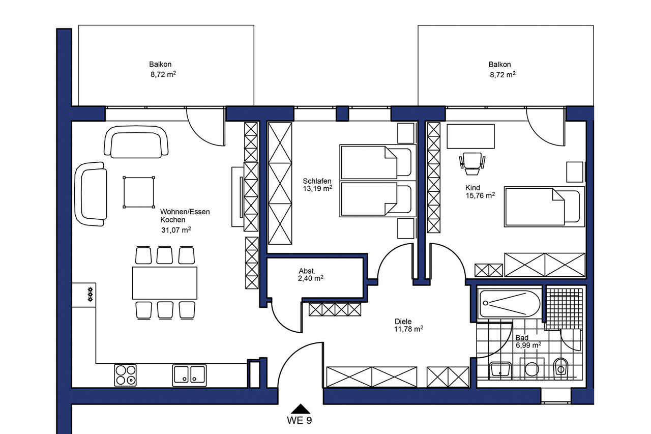 Grundriss Wohnung 9