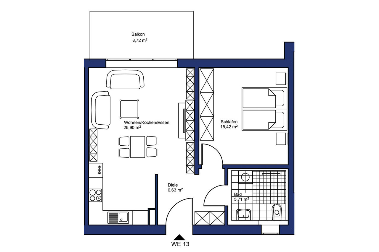 Grundriss Wohnung 13