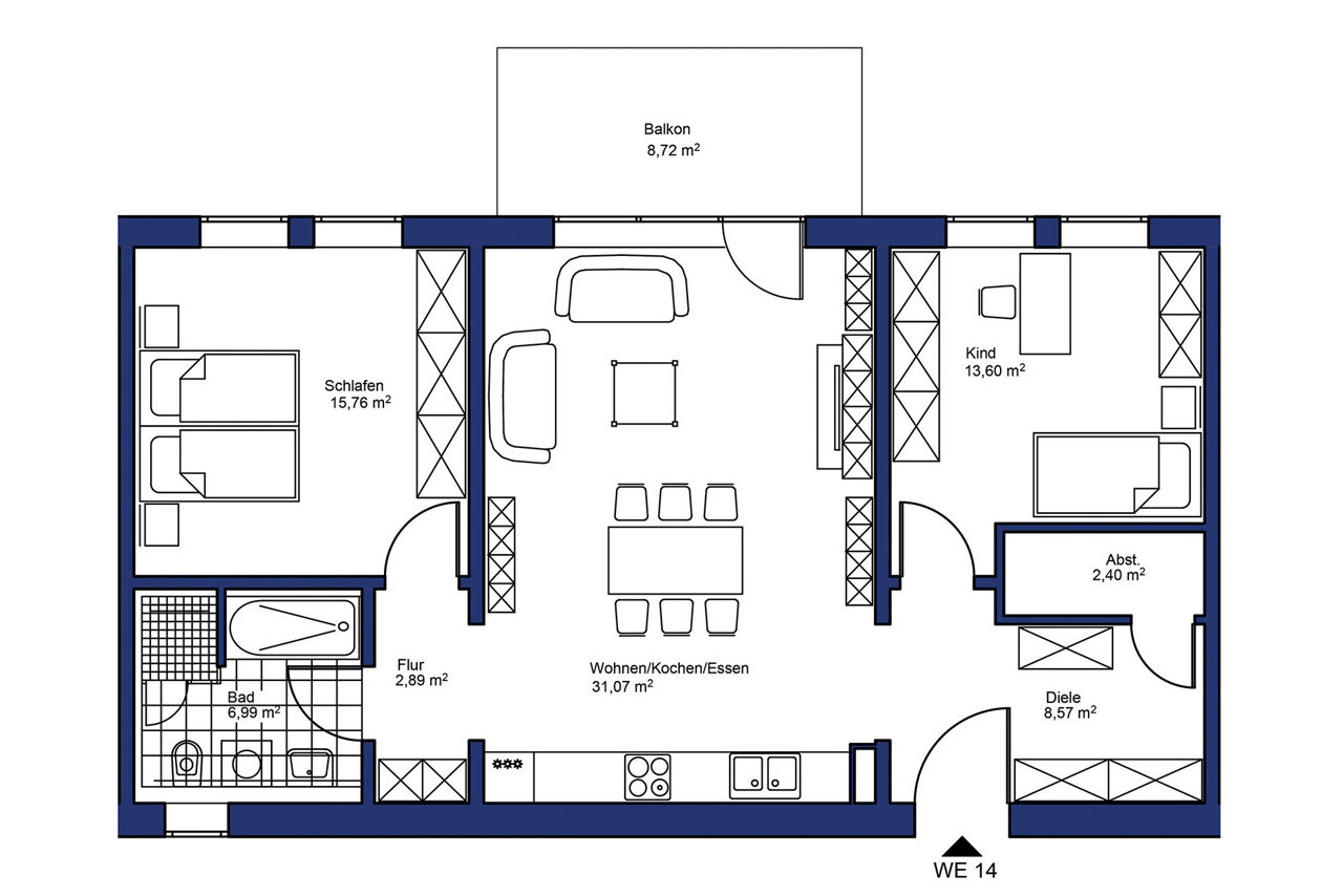 Grundriss Wohnung 14