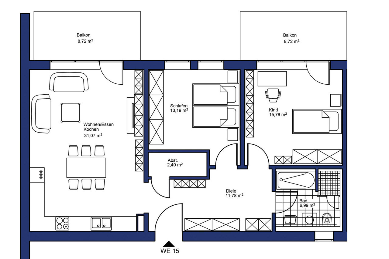 Grundriss Wohnung 15