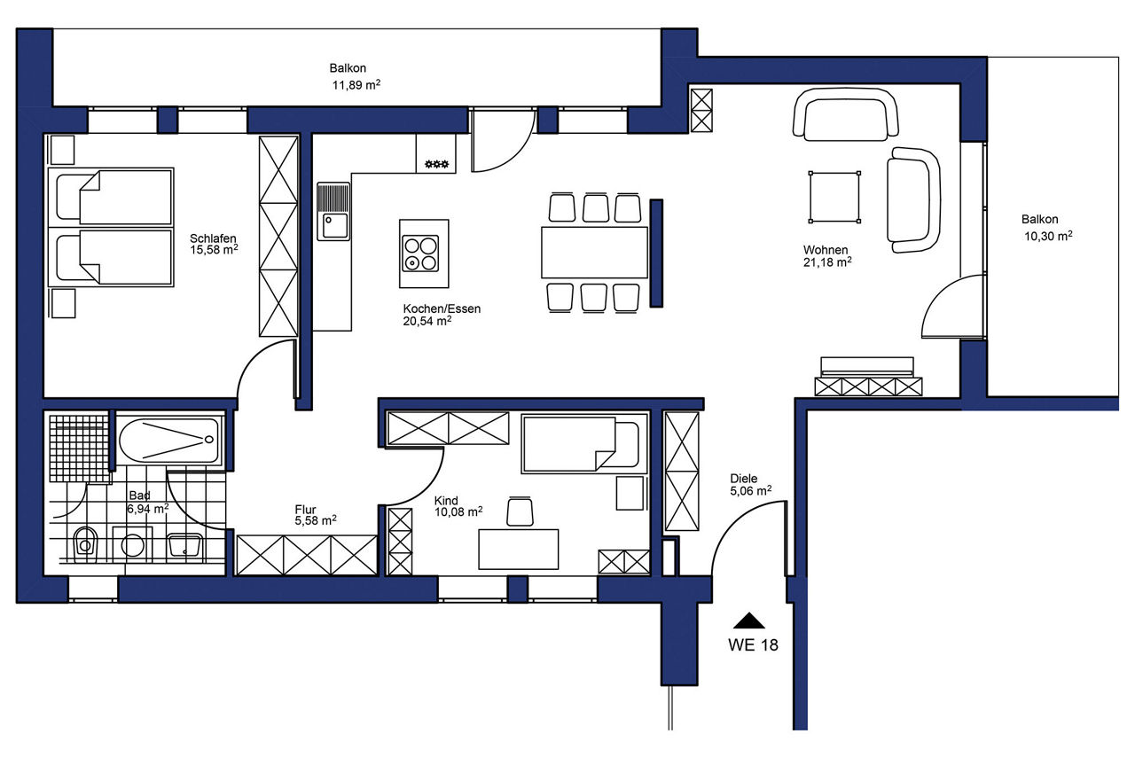 Grundriss Wohnung 18