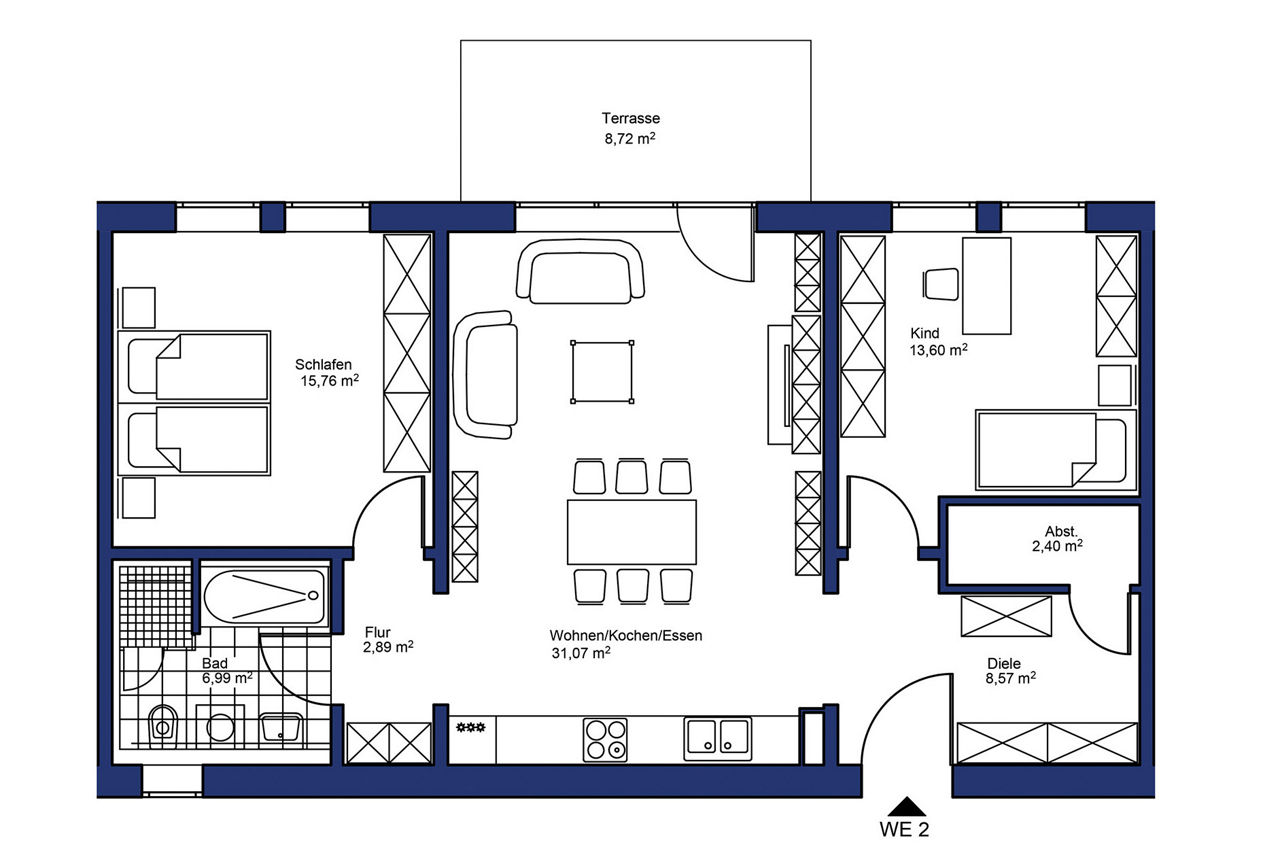 Grundriss Wohnung 2