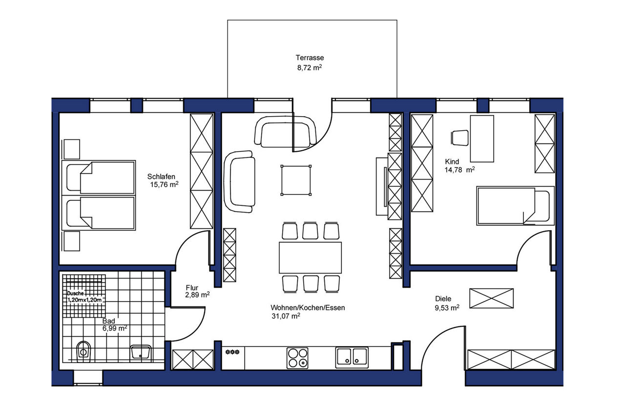 Grundriss Wohnung 2