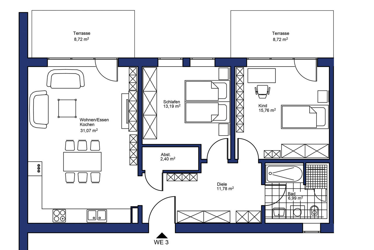Grundriss Wohnung 3