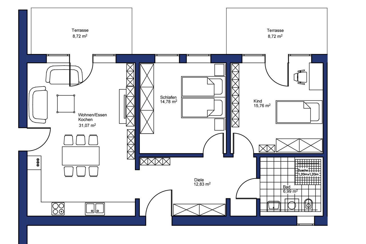 Grundriss Wohnung 3