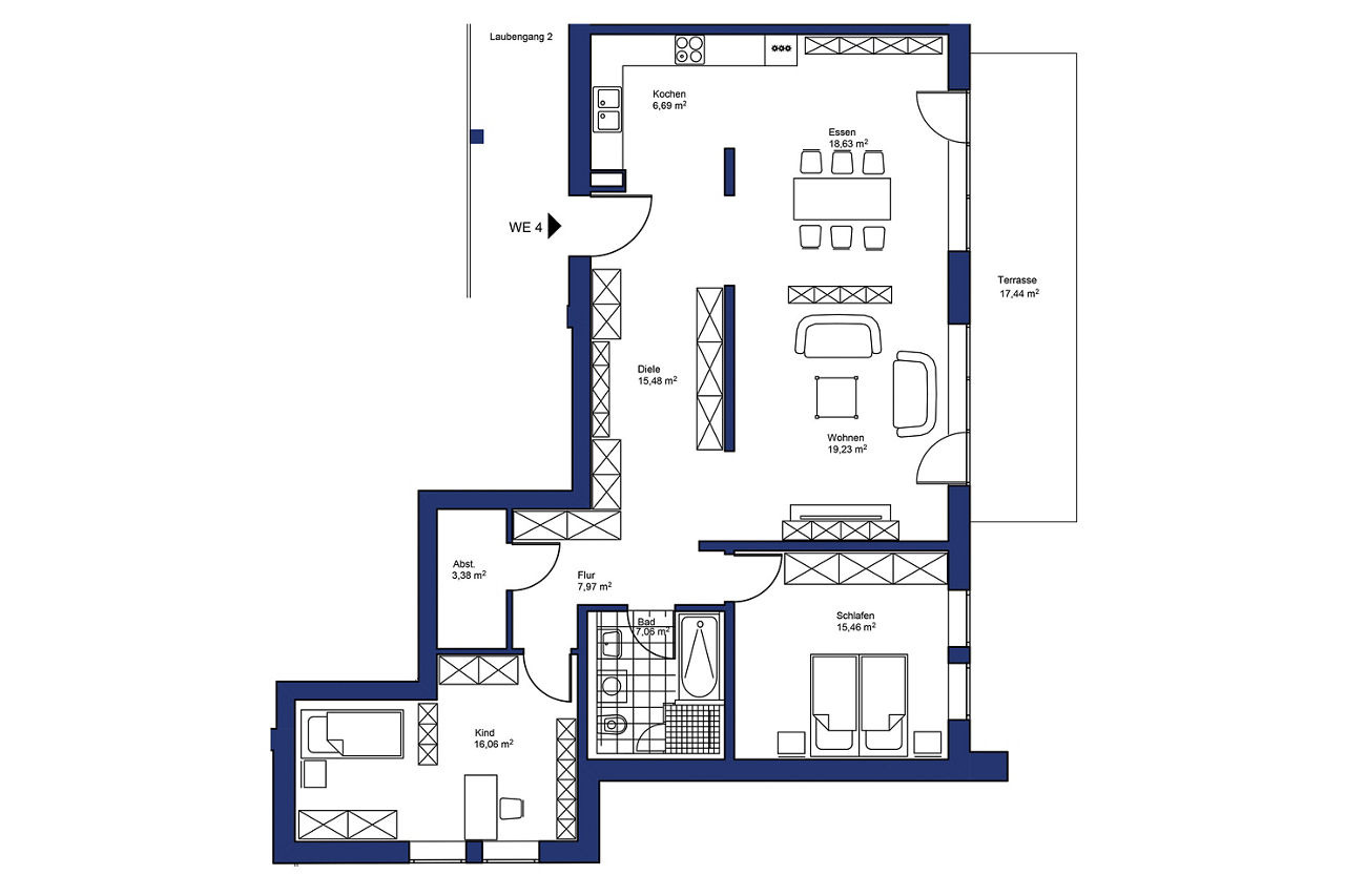 Grundriss Wohnung 4