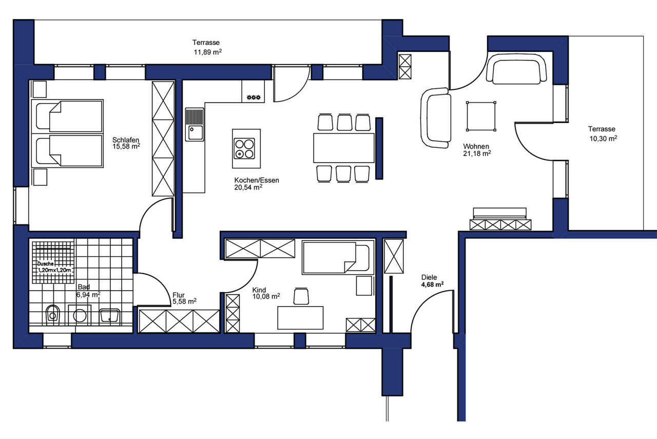 Grundriss Wohnung 6