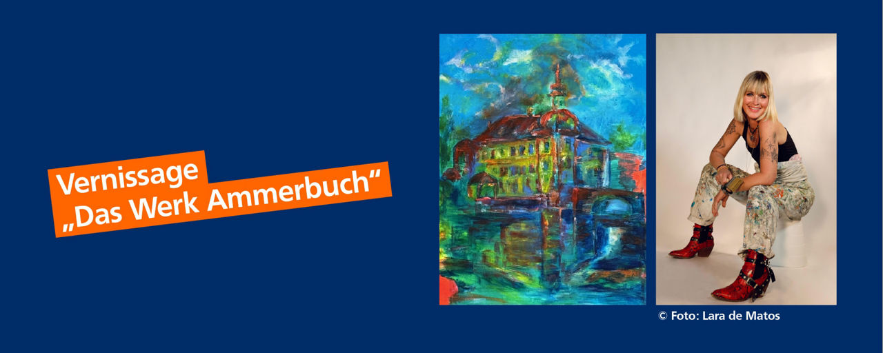 Vernissage “Das Werk Ammerbuch” - Eine sitzende Frau und ein gemaltes Bild