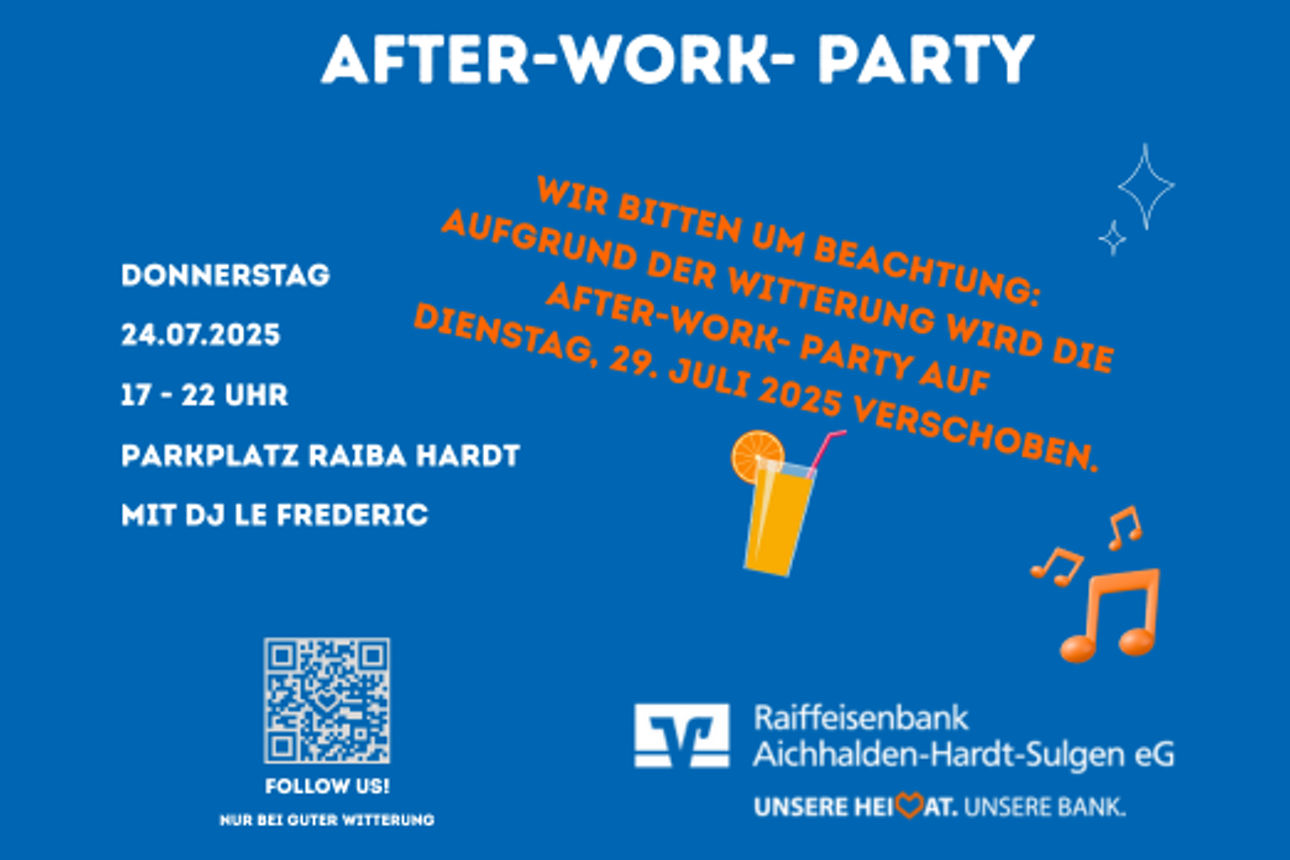 Buntes Bild mit Text zur After Work Party