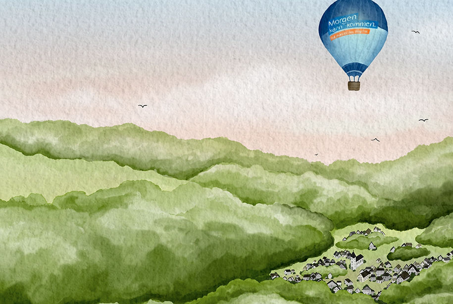 Gemalte Berglandschaft
