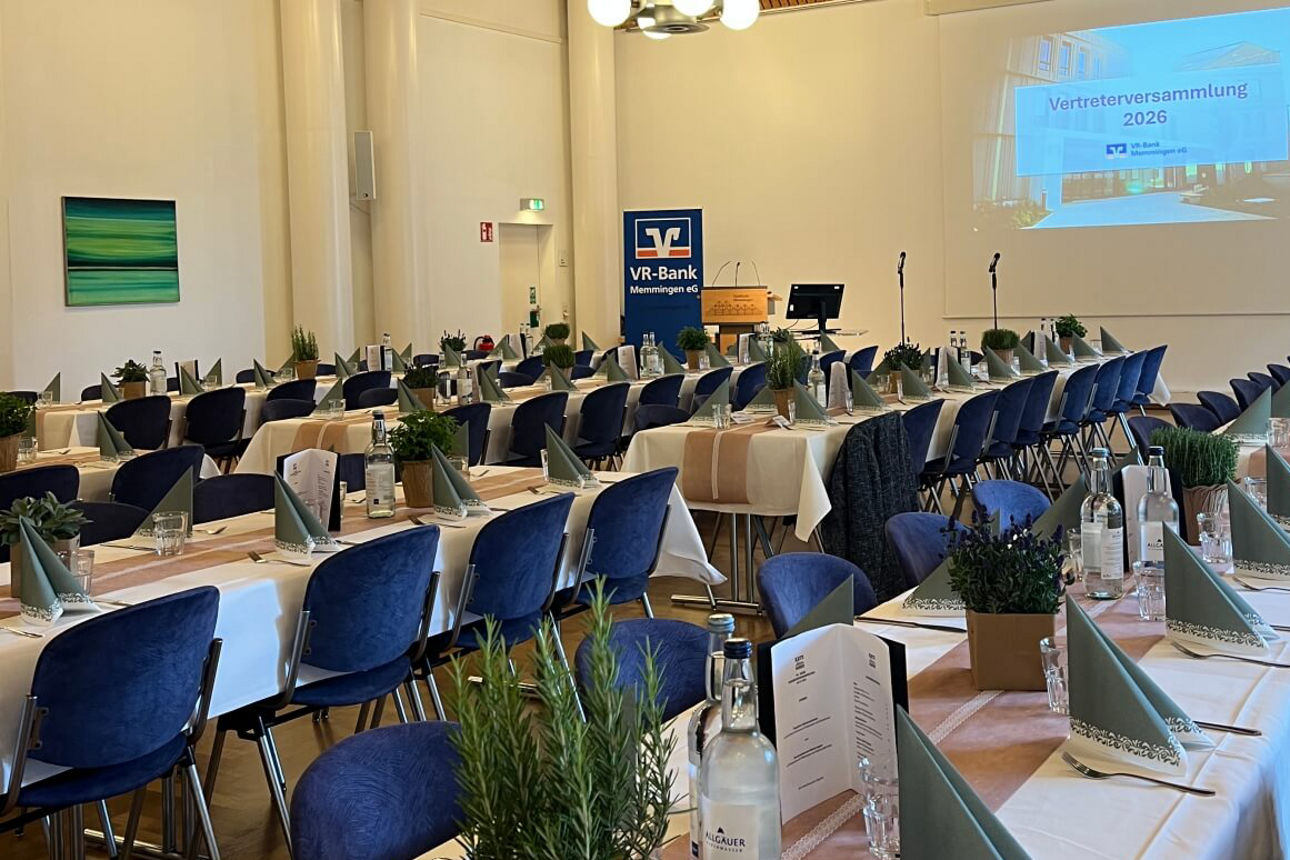 Raum der Vertreterversammlung in der Stadthalle Memmingen