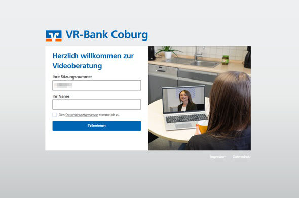 Screenshot der Loginmaske zur Videoberatung