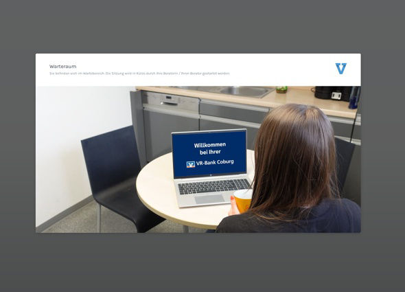 Screenshot des "Warteraums" in der Videoberatung