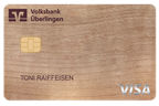 Abbildung einer TimberCard (Holzkarte) mit VISA-Branding