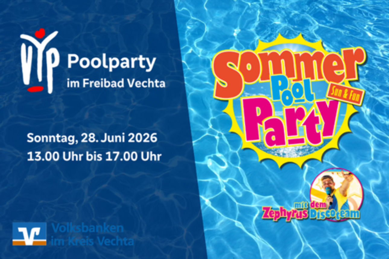 Teaser zur VYP Poolparty im Freibad Vechta