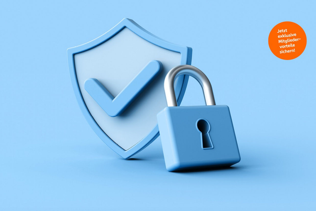 Ein hellblauer Schloss auf hellblauem Hintergrund 