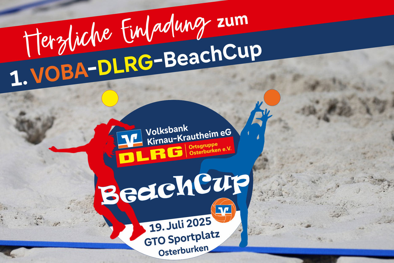 Beachvolleyballfeld mit Logo des BeachCup